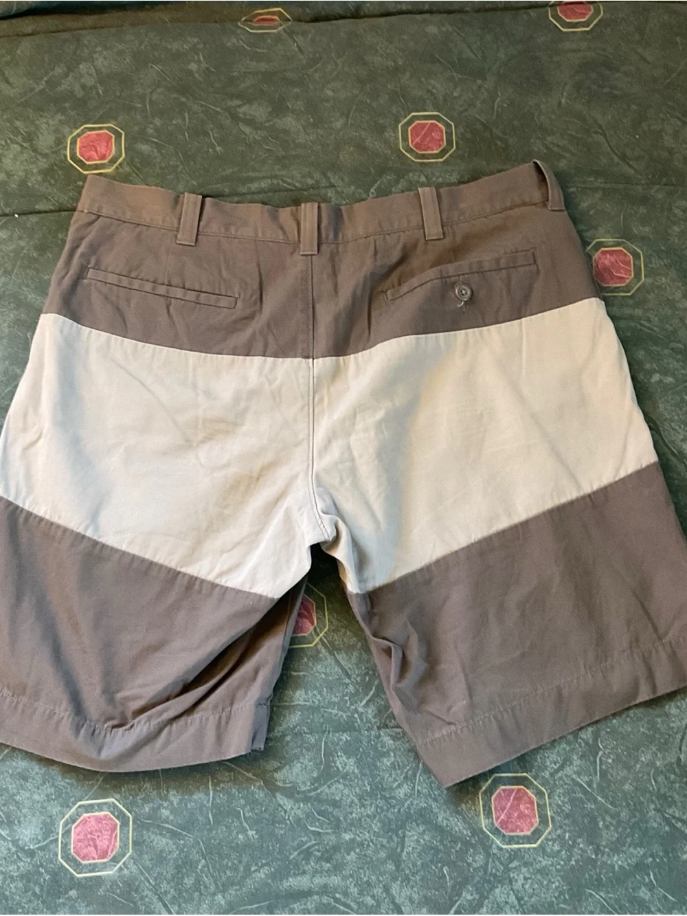 J.Crew Men’s Cotton Shorts Size 34 Gray Colorblock Flat Front Casual Chino